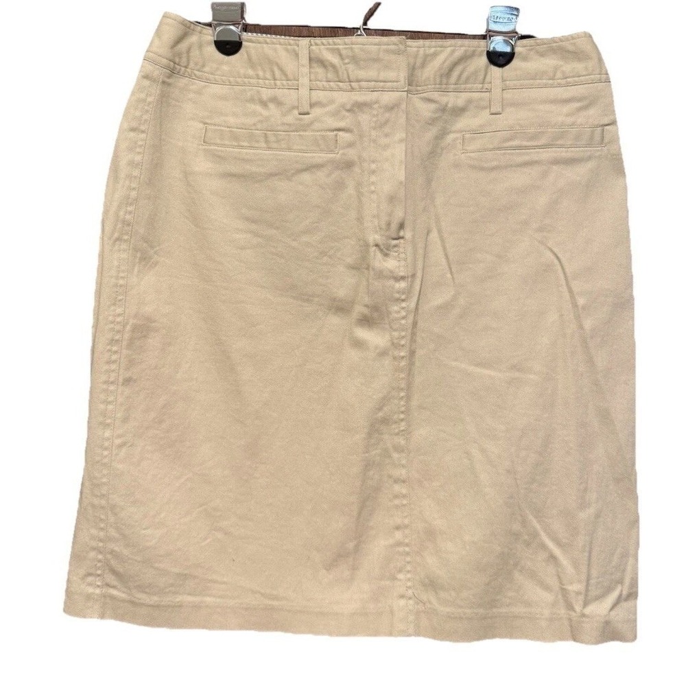 Larry Levine Stretch Khaki Cotton Straight Skirt Beige‎ Size 12 Business Casual